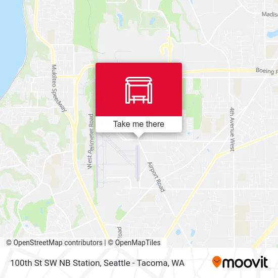 100th St SW NB Station map