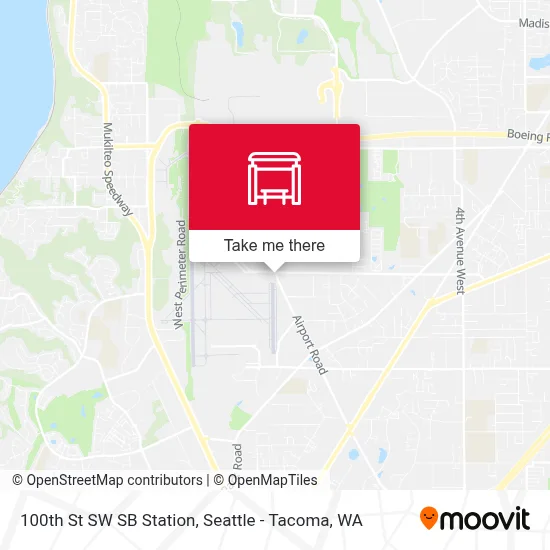 100th St SW SB Station map