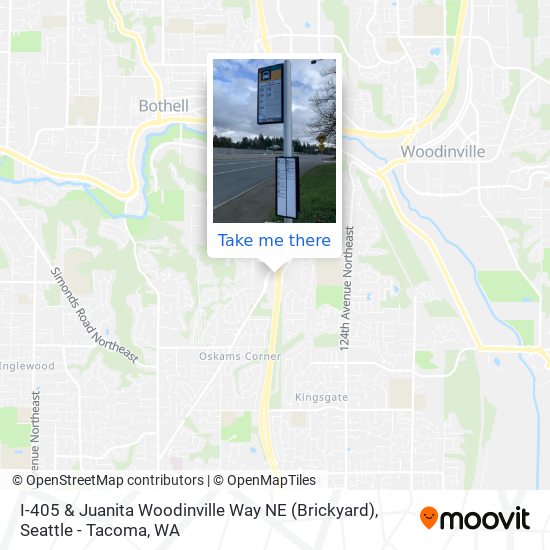 Mapa de I-405 & Juanita Woodinville Way NE (Brickyard)