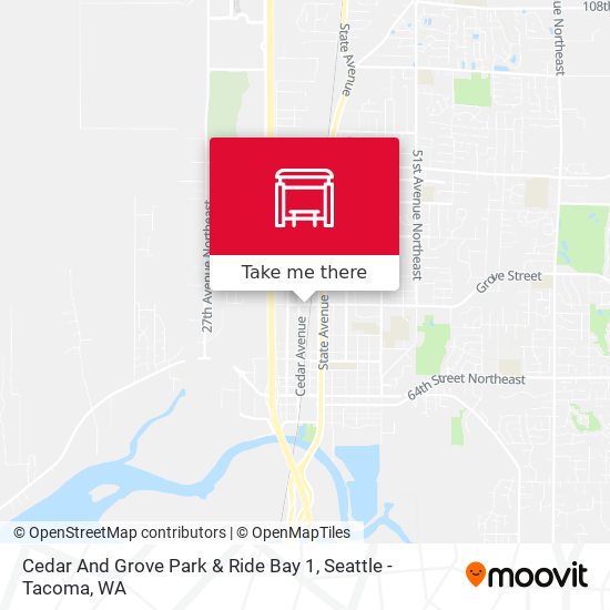 Cedar And Grove Park & Ride Bay 1 map