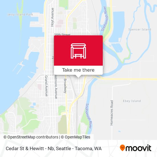 Cedar St & Hewitt  - Nb map