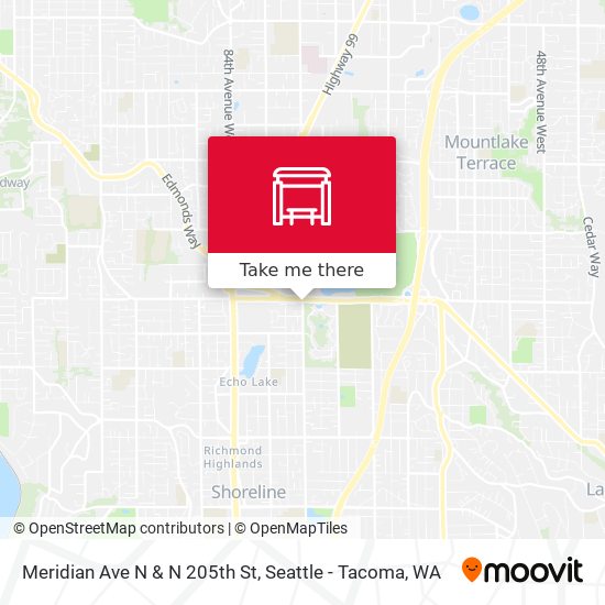 Meridian Ave N & N 205th St map