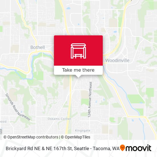 Brickyard Rd NE & NE 167th St map