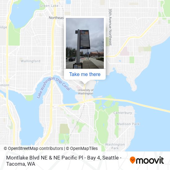 Mapa de Montlake Blvd NE & NE Pacific Pl - Bay 4