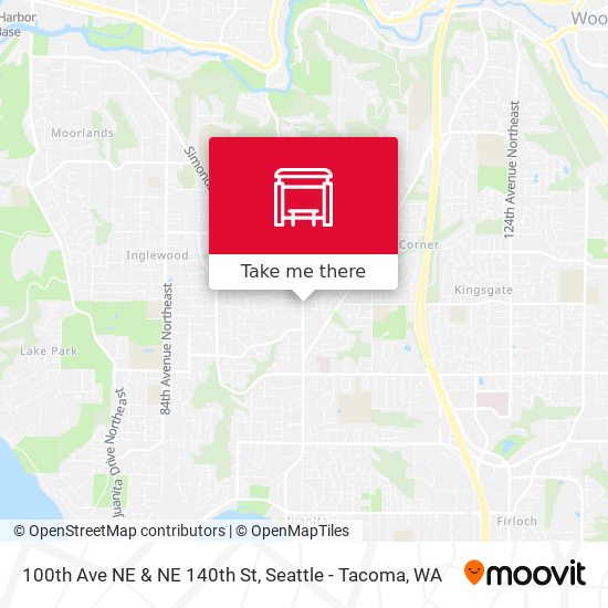 100th Ave NE & NE 140th St map