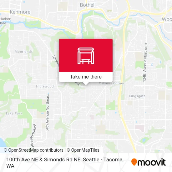 100th Ave NE & Simonds Rd NE map