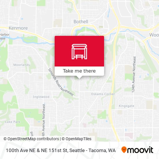 100th Ave NE & NE 151st St map