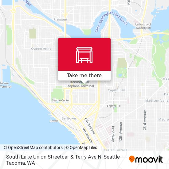 Mapa de South Lake Union Streetcar & Terry Ave N