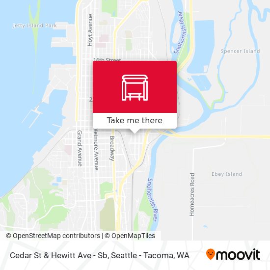Mapa de Cedar St & Hewitt Ave - Sb