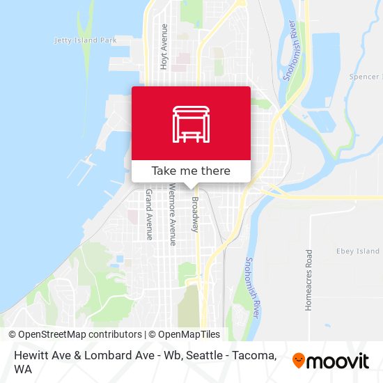 Hewitt Ave & Lombard Ave - Wb map