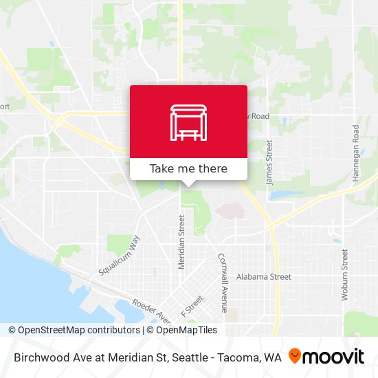 Birchwood Ave at Meridian St map