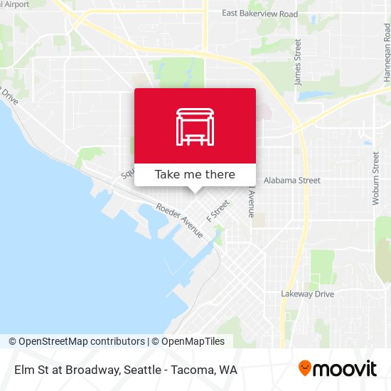 Elm St at Broadway map