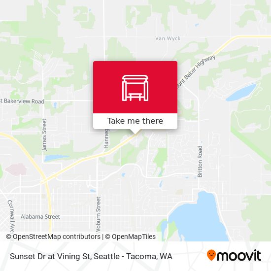Sunset Dr at Vining St map