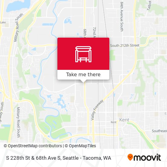 S 228th St & 68th Ave S map