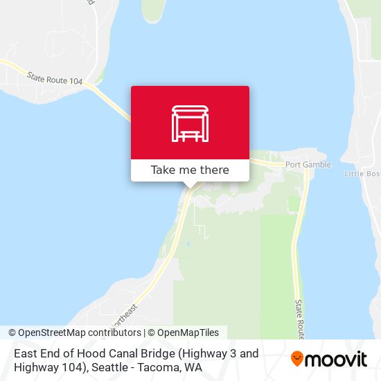 East End of Hood Canal Bridge (Highway 3 and Highway 104) map