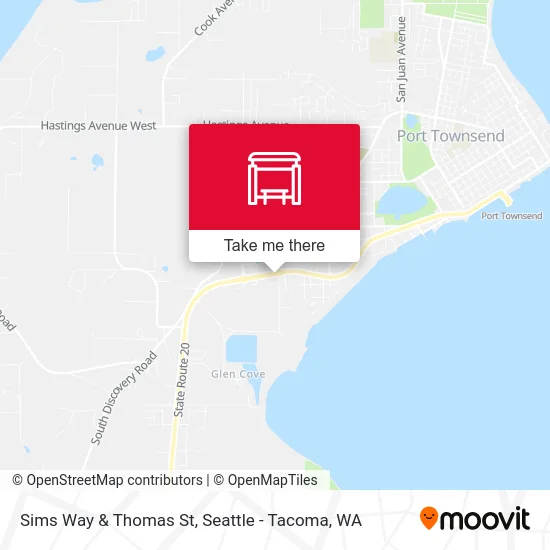 Sims Way & Thomas St map