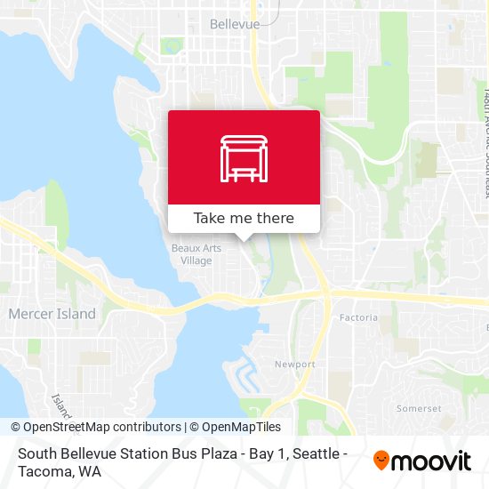 Mapa de South Bellevue Station Bus Plaza - Bay 1