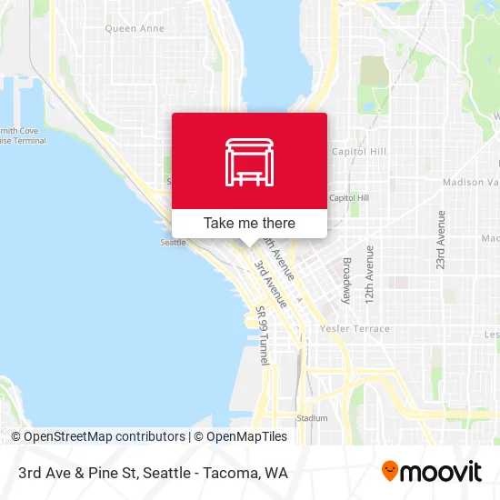 3rd Ave & Pine St map