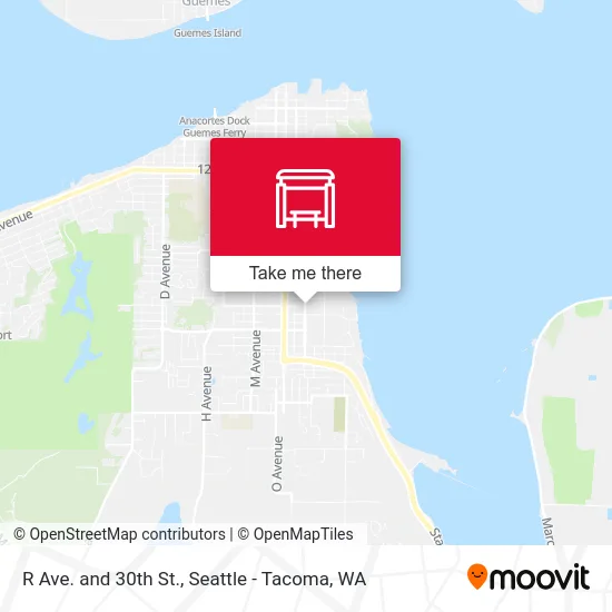 R Ave. and 30th St. map