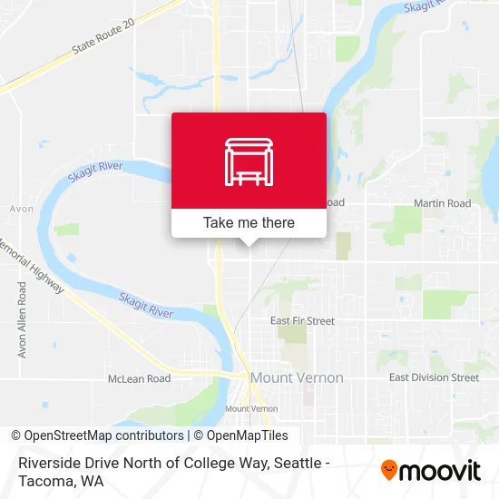 Riverside Drive North of College Way map