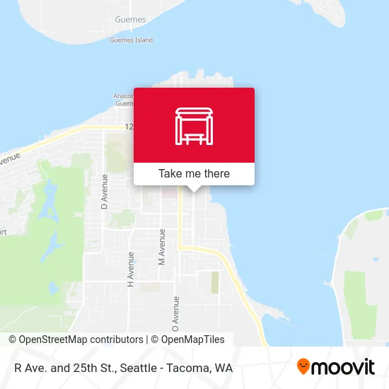 R Ave. and 25th St. map