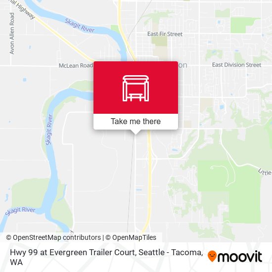 Hwy 99 at Evergreen Trailer Court map