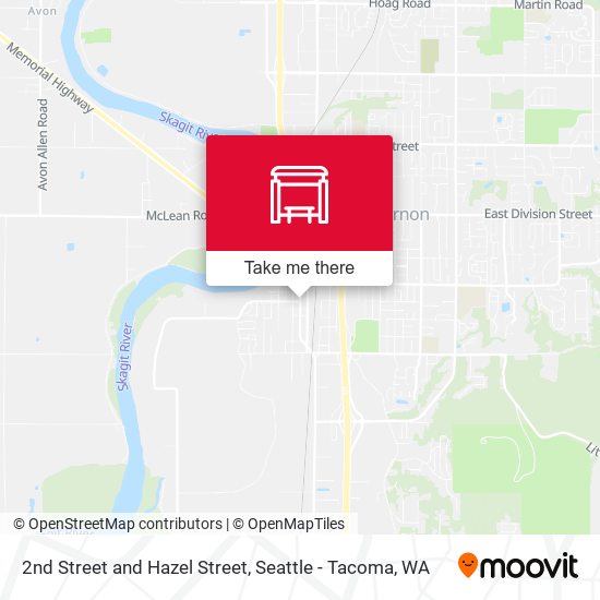 2nd Street and Hazel Street map