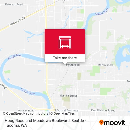 Hoag Road and Meadows Boulevard map