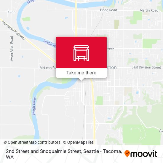 2nd Street and Snoqualmie Street map