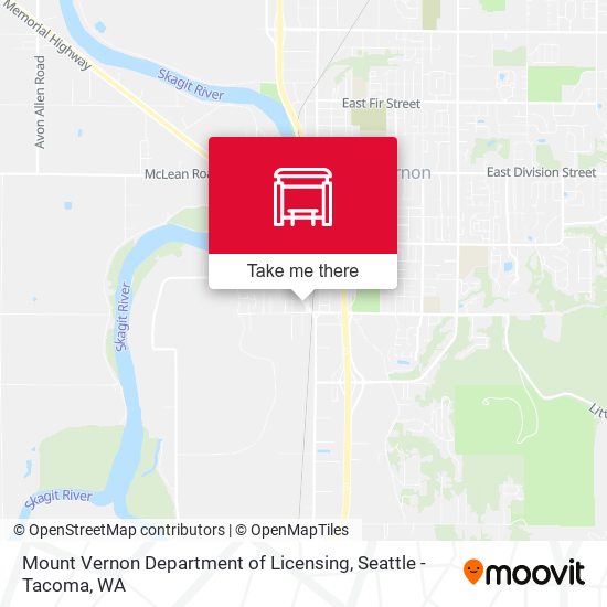 Mount Vernon Department of Licensing map