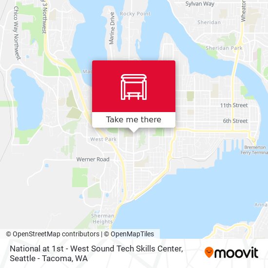 Mapa de National at 1st - West Sound Tech Skills Center