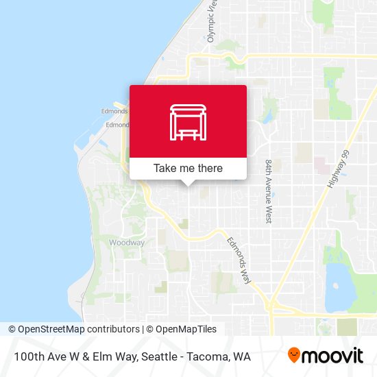 100th Ave W & Elm Way map