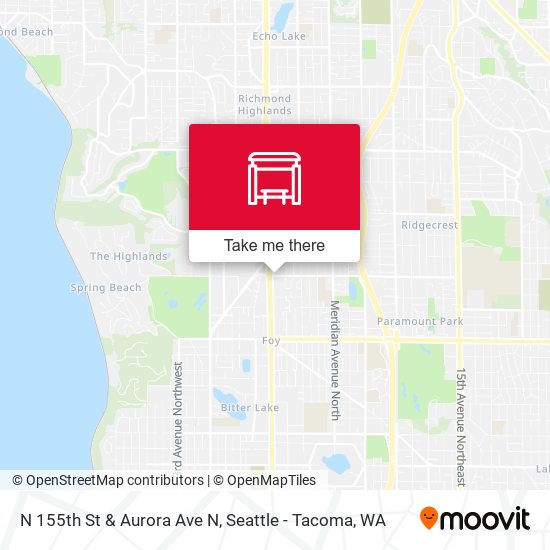 N 155th St & Aurora Ave N map
