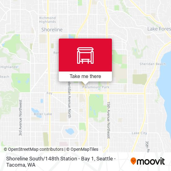 Shoreline South / 148th Station - Bay 1 map