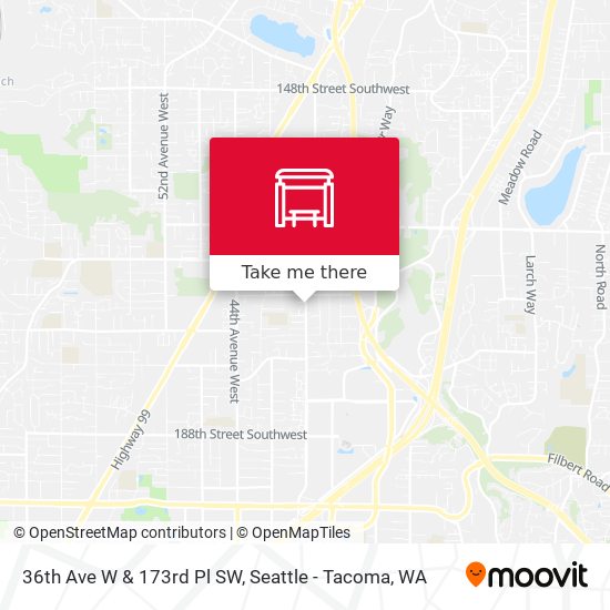 36th Ave W & 173rd Pl SW map