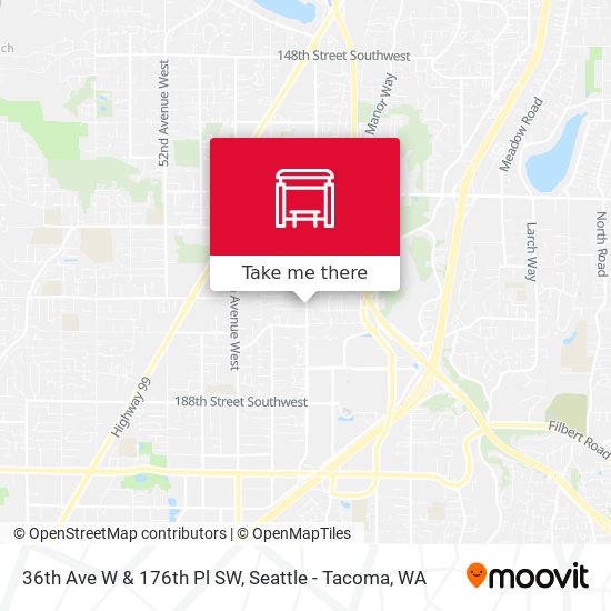 36th Ave W & 176th Pl SW map