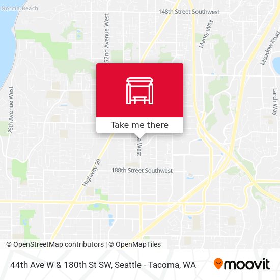 44th Ave W & 180th St SW map