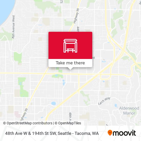 48th Ave W & 194th St SW map