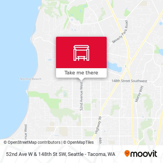 52nd Ave W & 148th St SW map