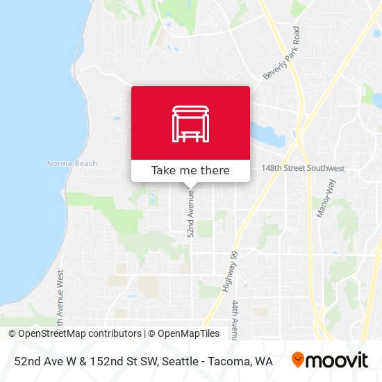 52nd Ave W & 152nd St SW map