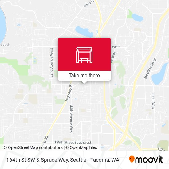 164th St SW & Spruce Way map