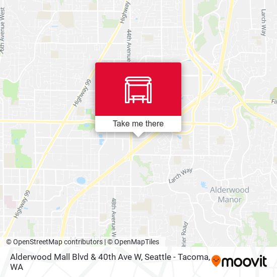 Mapa de Alderwood Mall Blvd & 40th Ave W