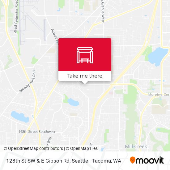 128th St SW & E Gibson Rd map