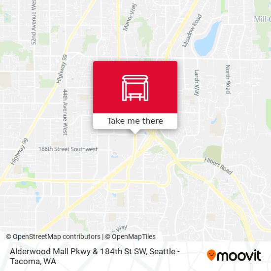Mapa de Alderwood Mall Pkwy & 184th St SW