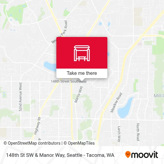 148th St SW & Manor Way map