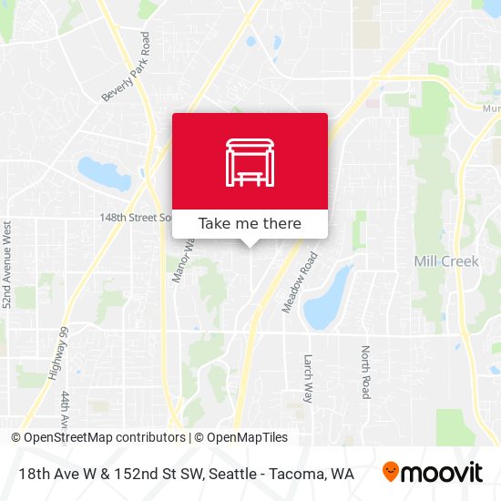 18th Ave W & 152nd St SW map