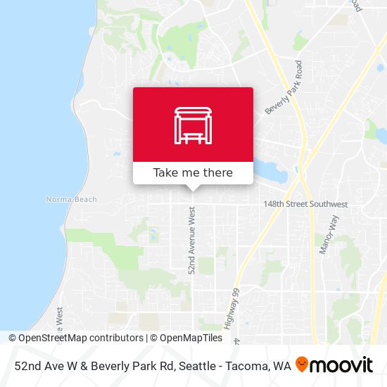 52nd Ave W & Beverly Park Rd map