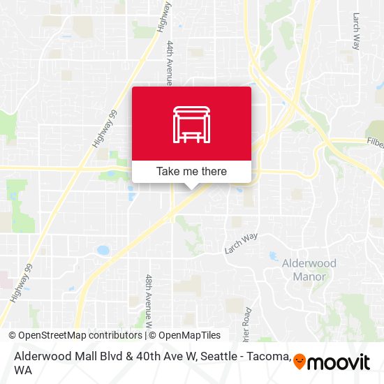 Mapa de Alderwood Mall Blvd & 40th Ave W