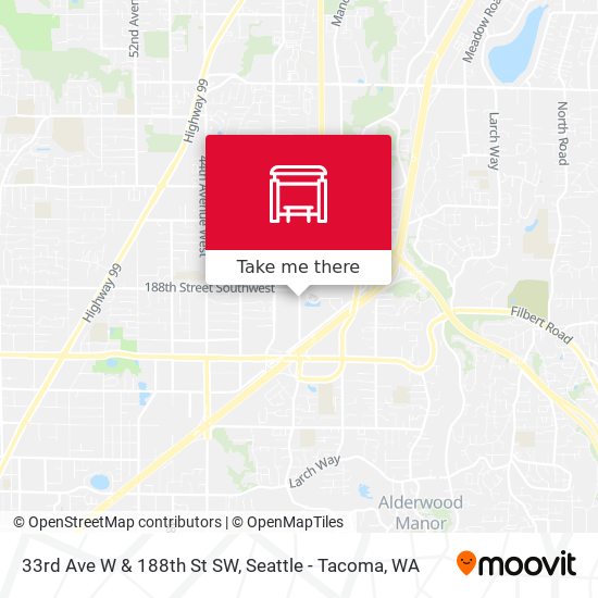 33rd Ave W & 188th St SW map