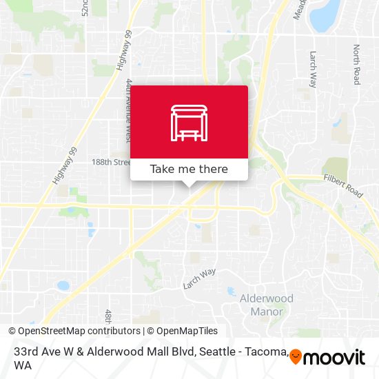 33rd Ave W & Alderwood Mall Blvd map